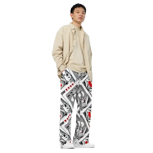 Fashion Print, By Carl Rahl on a Wide-Leg Pants