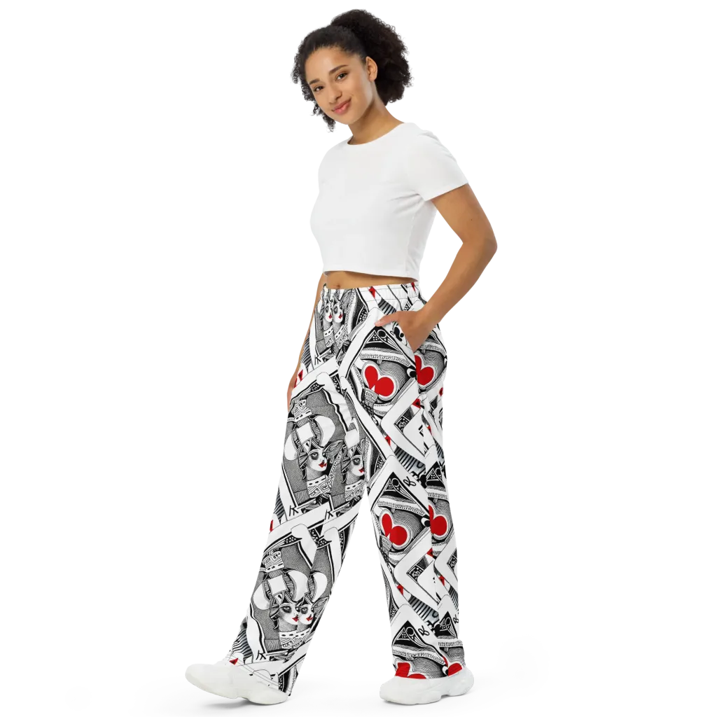 Fashion Print, By Carl Rahl on Wide-Leg Pants — Left Front
