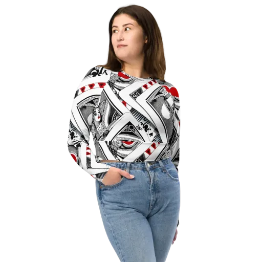 Fashion Print, By Carl Rahl on a Long Sleeve Crop Top