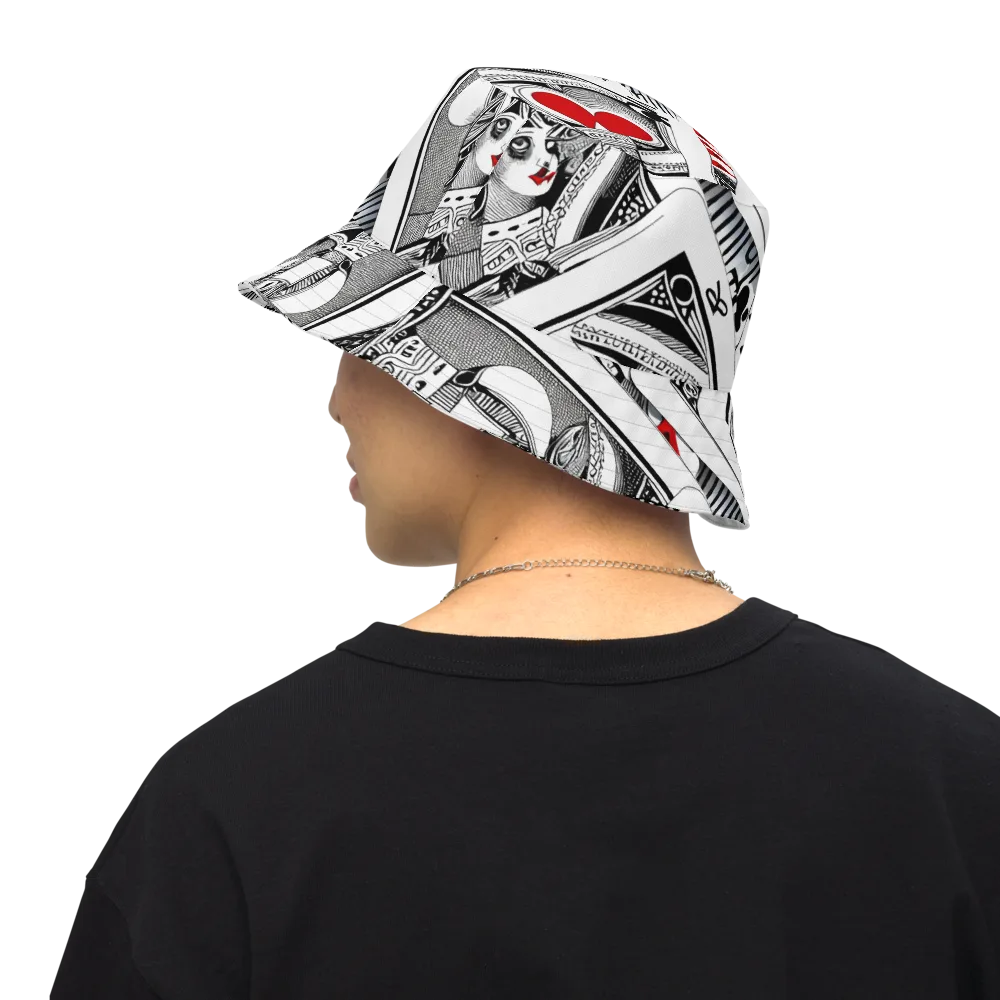 Fashion Print, By Carl Rahl on Reversible Bucket Hat — Back Inside
