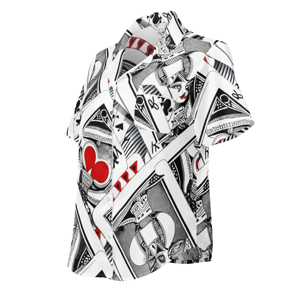Fashion Print, By Carl Rahl on Women's Short Sleeve Pajama Top — Left Front