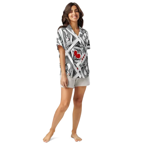 Fashion Print, By Carl Rahl on a Women's Short Sleeve Pajama Top