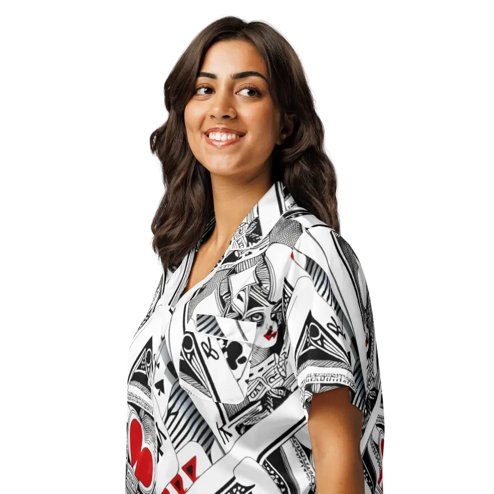 Fashion Print, By Carl Rahl on Women's Short Sleeve Pajama Top — Left Front