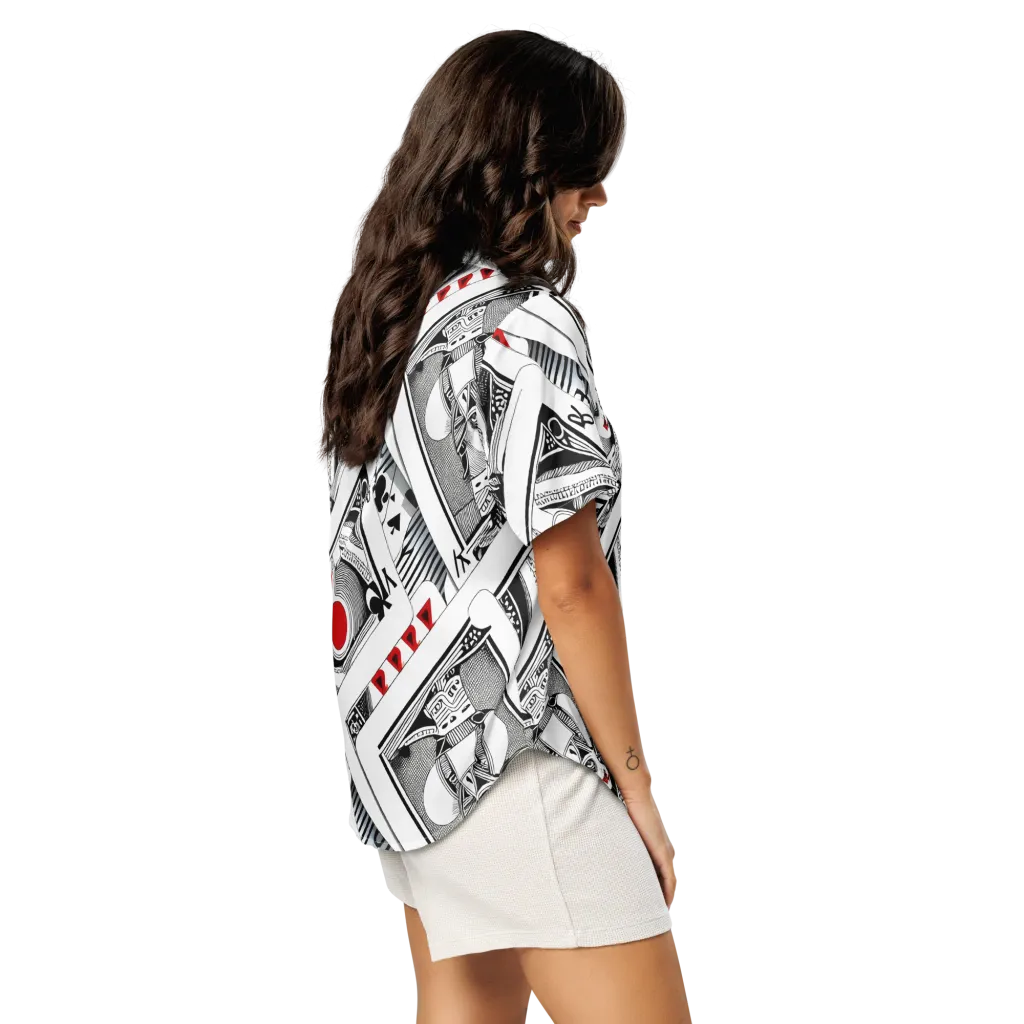 Fashion Print, By Carl Rahl on Women's Short Sleeve Pajama Top — Right Back