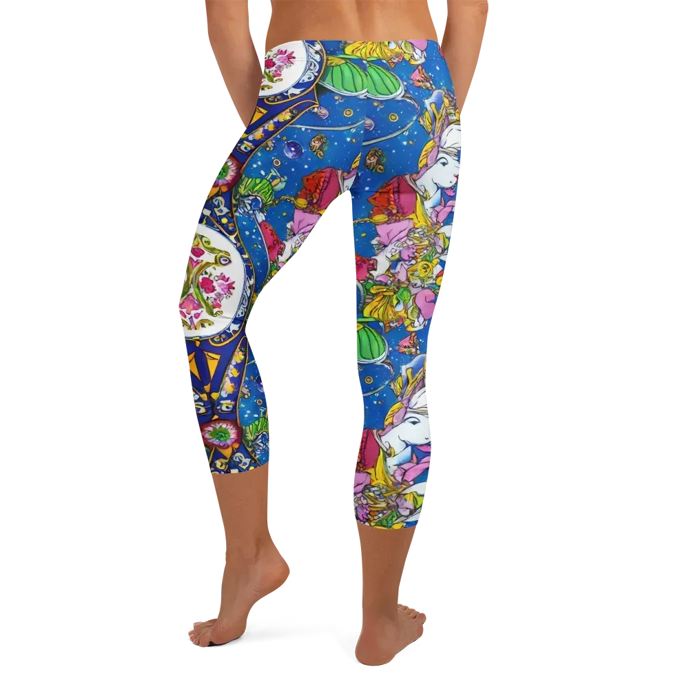 Galactic Masquerade on Capri Leggings — Back