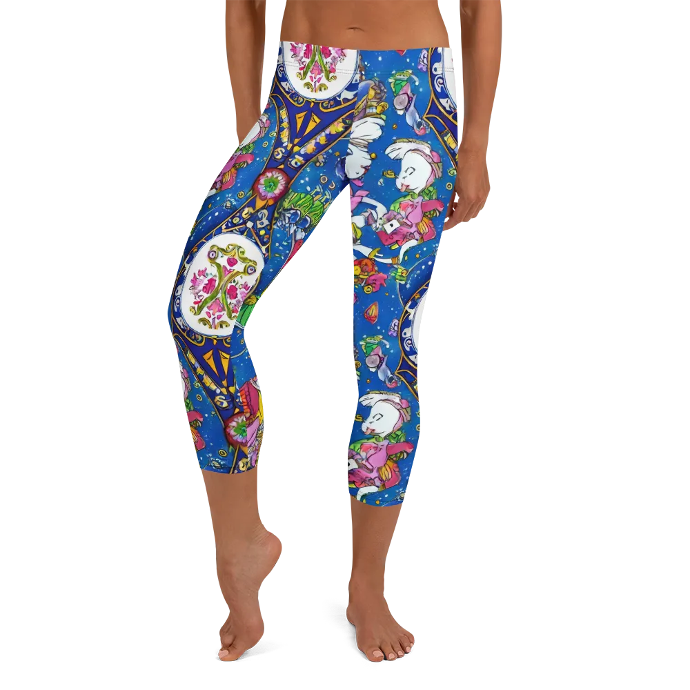 Galactic Masquerade on Capri Leggings — Front