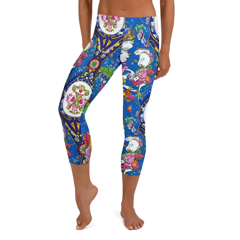 Galactic Masquerade on Capri Leggings — Front