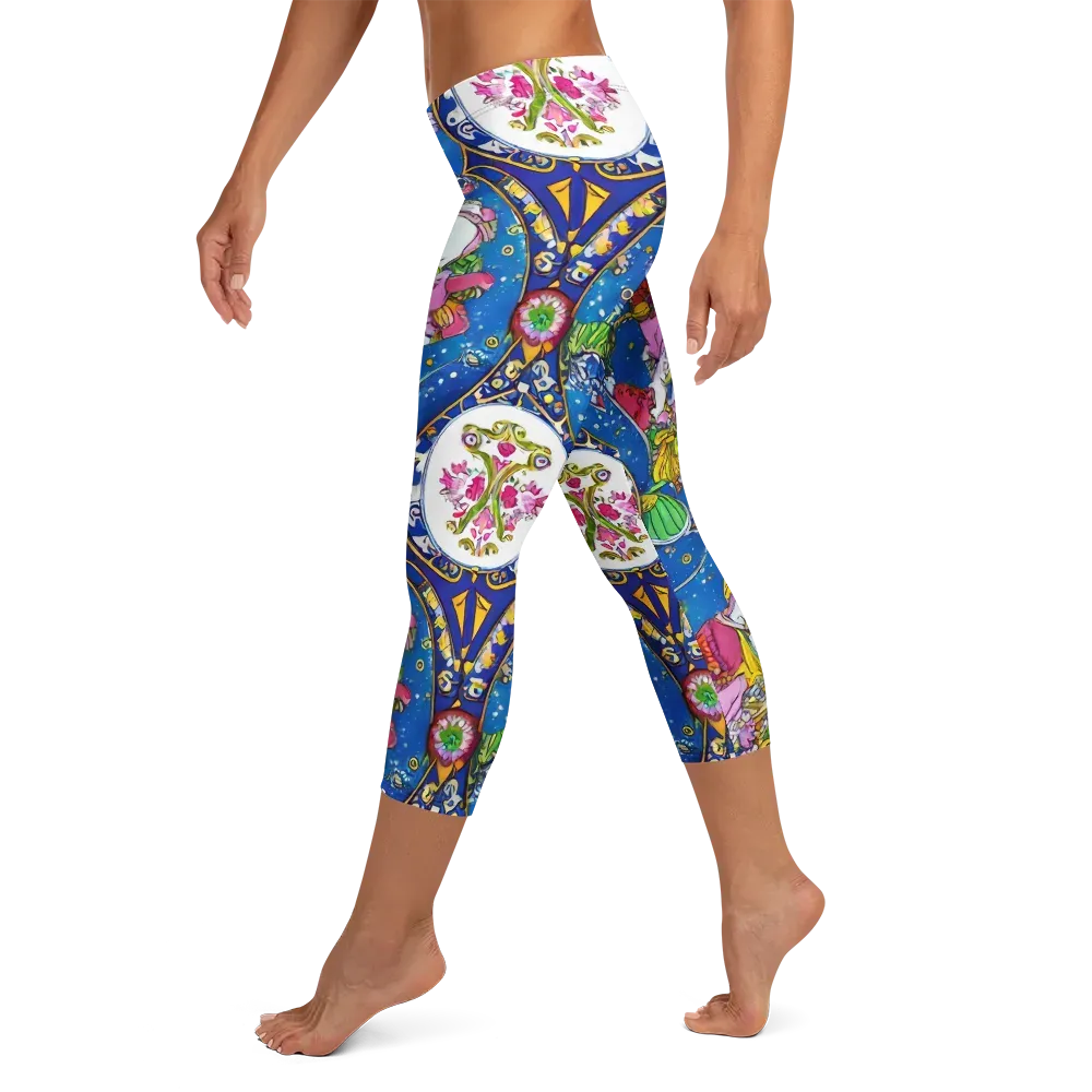 Galactic Masquerade on Capri Leggings — Left