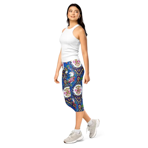 Galactic Masquerade on a Capri Leggings