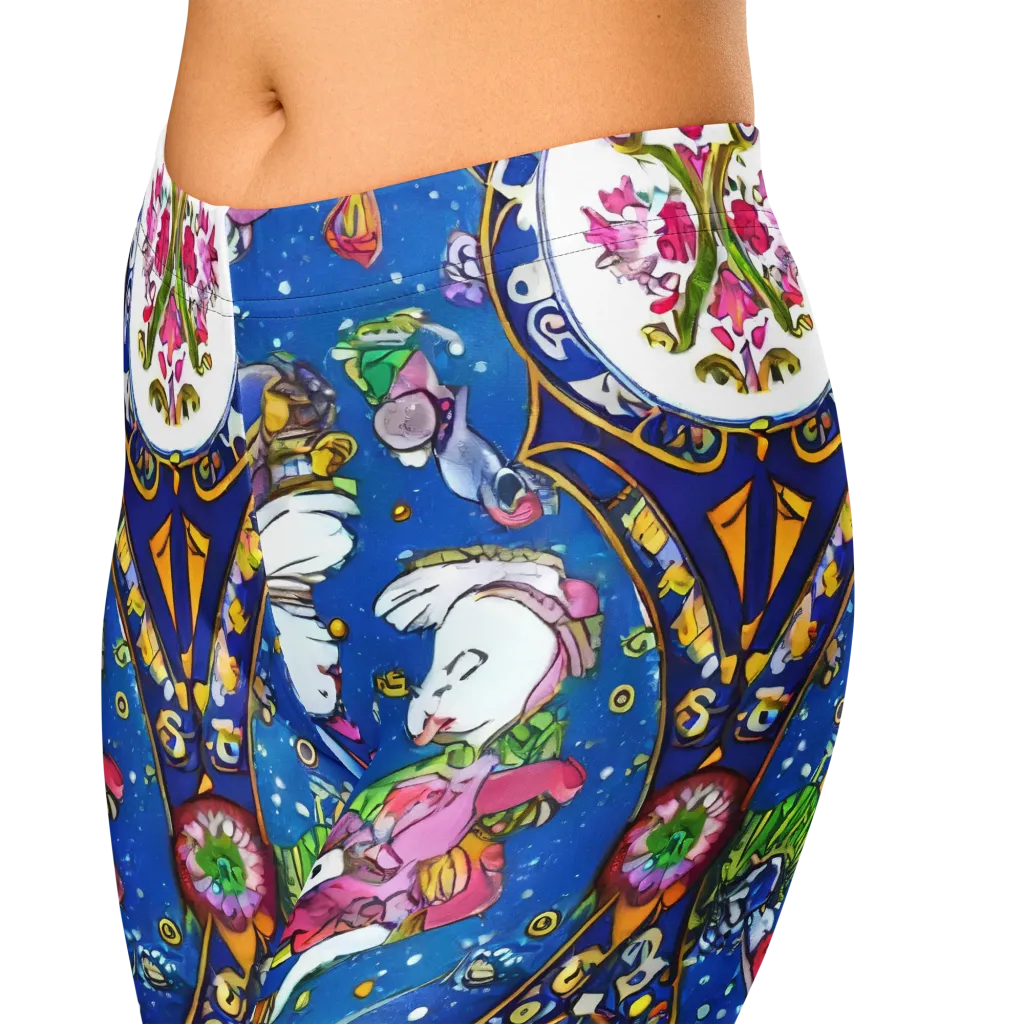 Galactic Masquerade on Capri Leggings — Zoomed-in