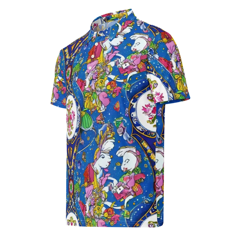 Galactic Masquerade on Men's Slim Fit Polo Shirt — Left Front