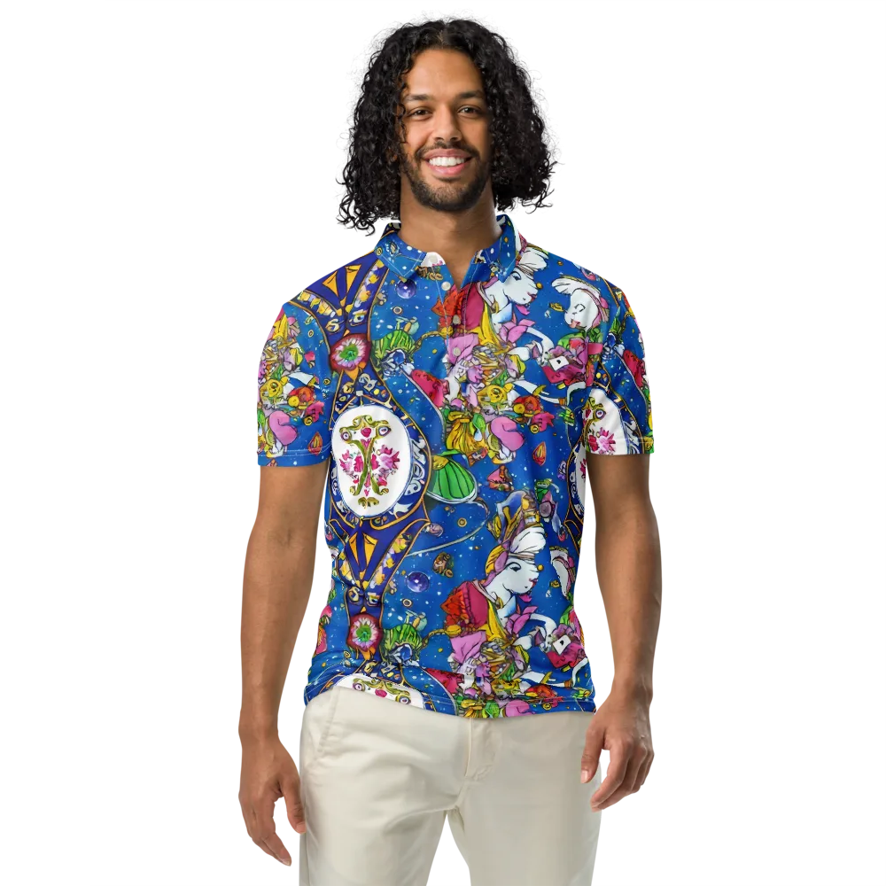 Galactic Masquerade on Men's Slim Fit Polo Shirt — Front