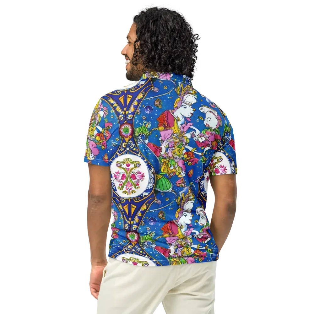 Galactic Masquerade on Men's Slim Fit Polo Shirt — Back