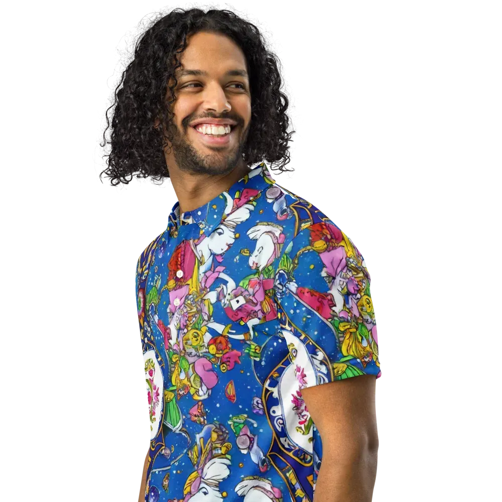 Galactic Masquerade on Men's Slim Fit Polo Shirt — Left Front
