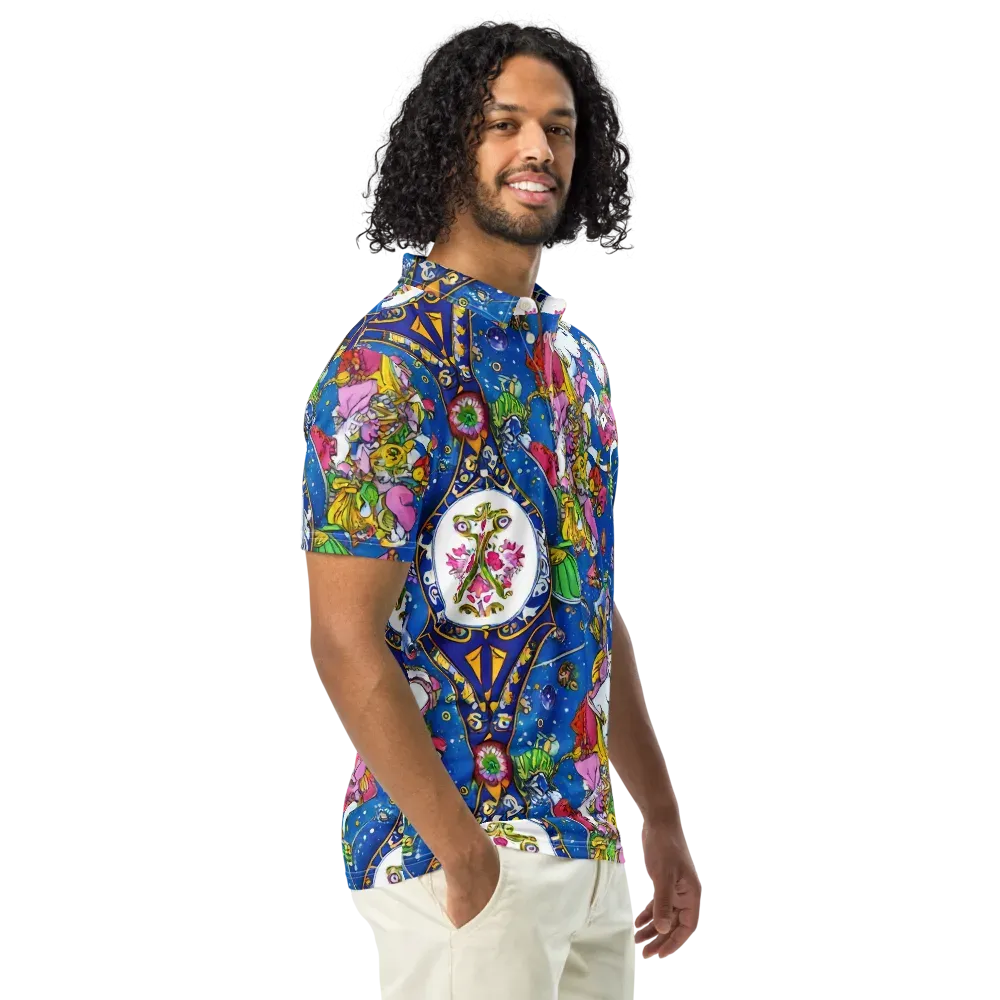 Galactic Masquerade on Men's Slim Fit Polo Shirt — Right Front