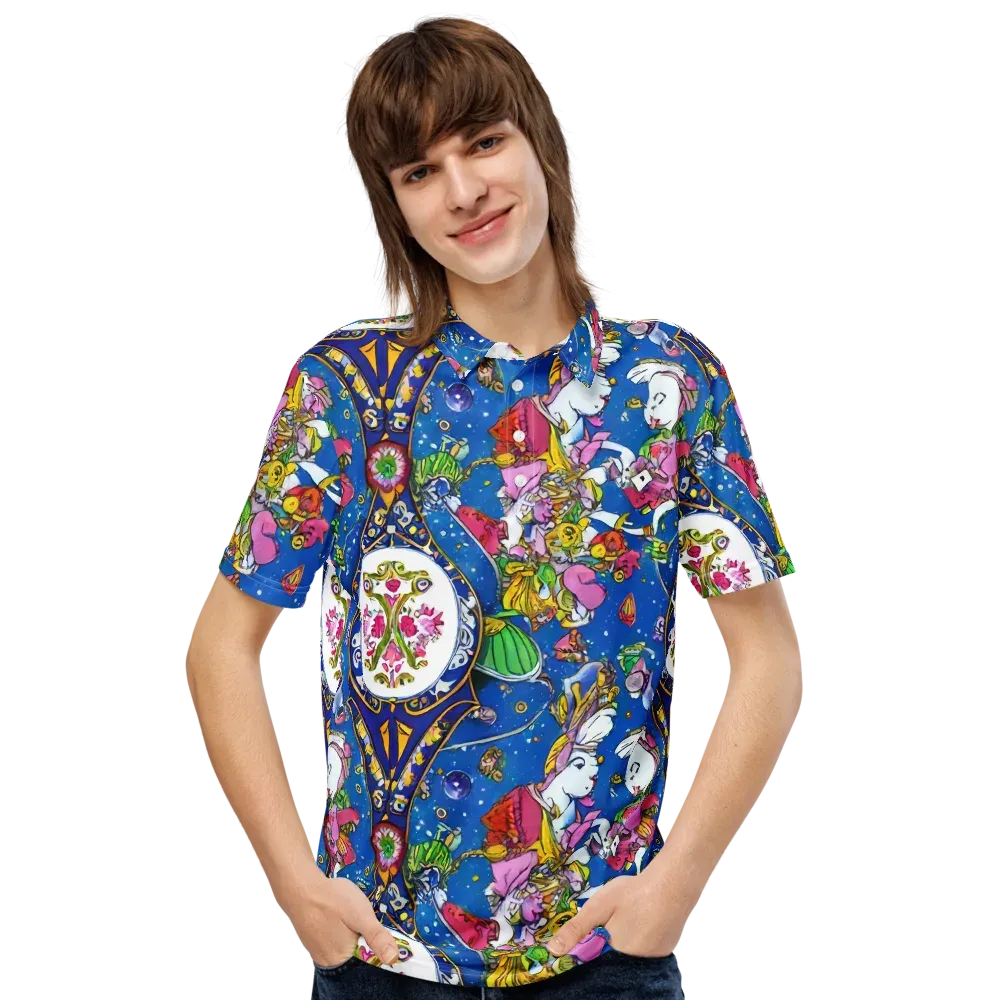 Galactic Masquerade on Men's Slim Fit Polo Shirt — Front