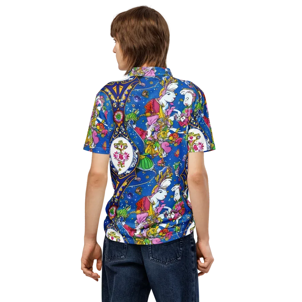 Galactic Masquerade on Men's Slim Fit Polo Shirt — Back