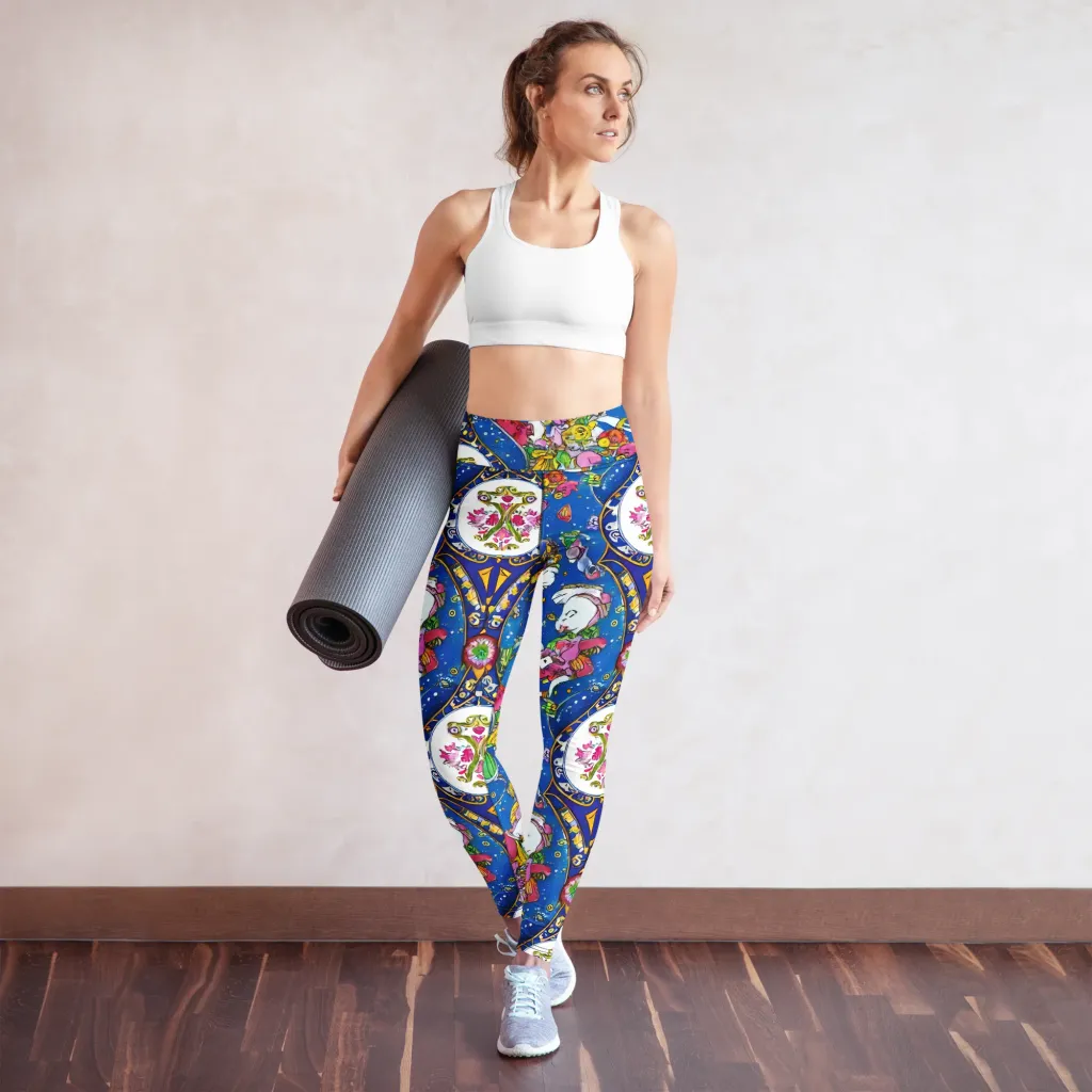 Galactic Masquerade on Yoga Leggings — Front