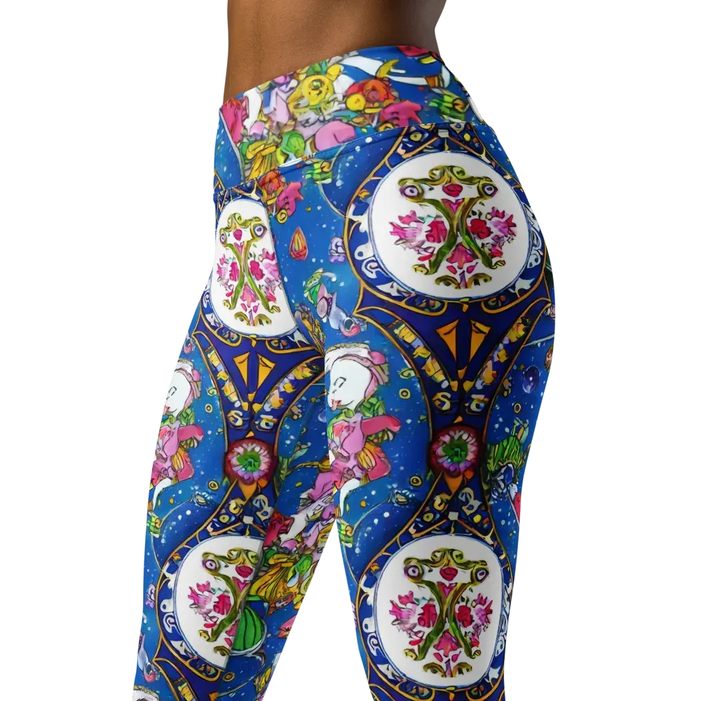 Galactic Masquerade on Yoga Leggings — Left Front