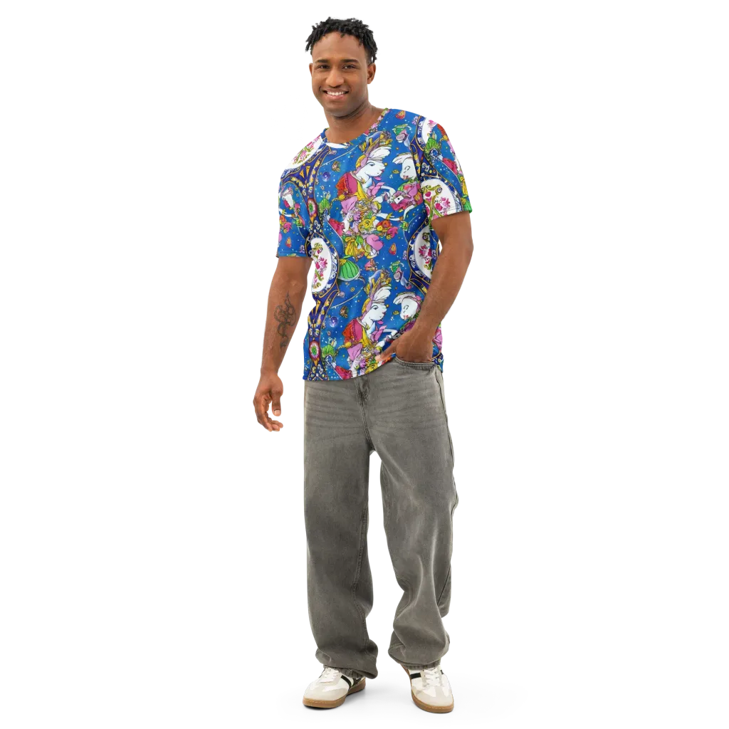 Galactic Masquerade on Men's Cotton Crew Neck T-Shirt — Front