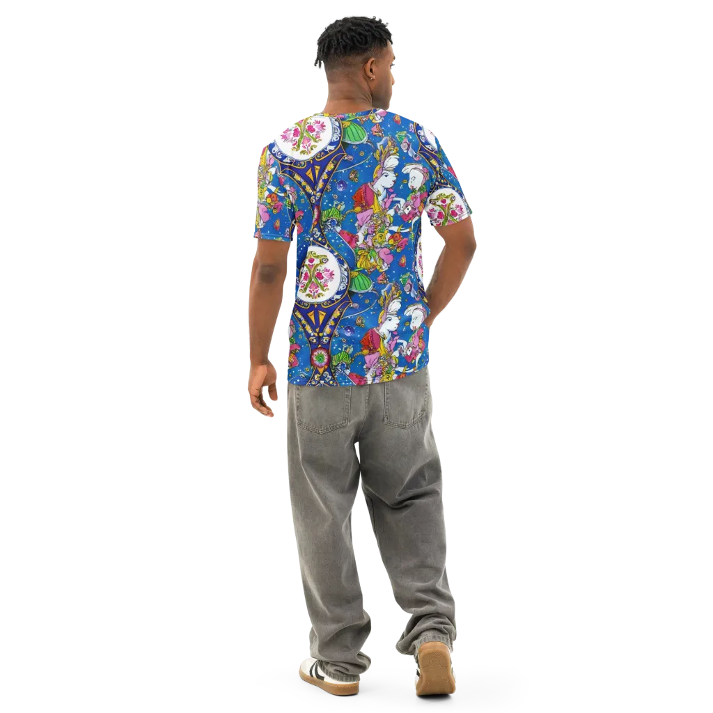 Galactic Masquerade on Men's Cotton Crew Neck T-Shirt — Back