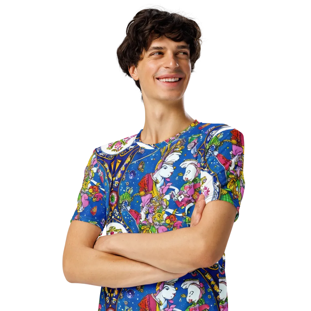 Galactic Masquerade on Men's Crew Neck T-Shirt — Left Front