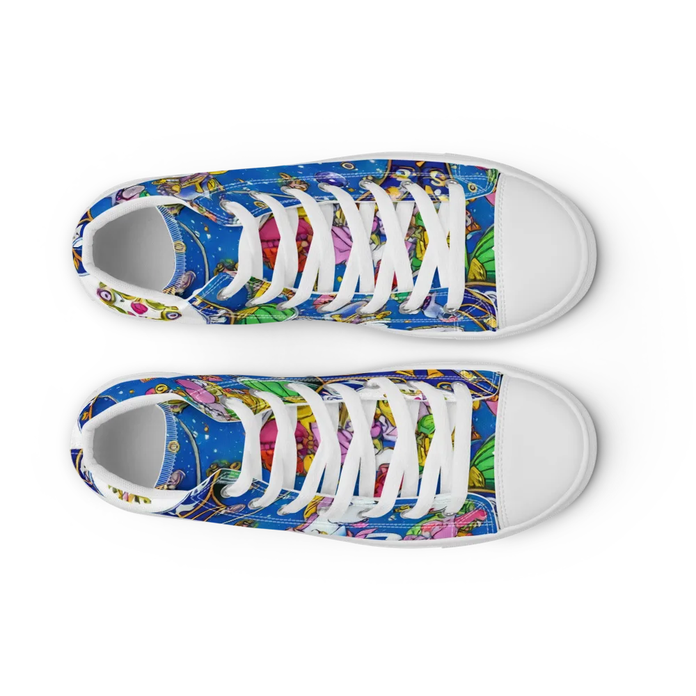 Galactic Masquerade on Men's High Top Canvas Shoes — Front