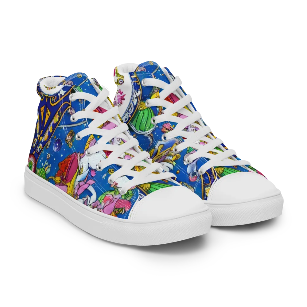 Galactic Masquerade on Men's High Top Canvas Shoes — Right Front