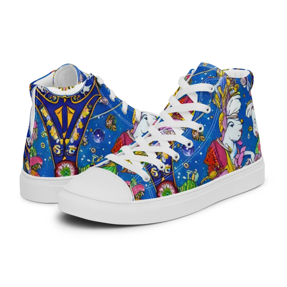 Galactic Masquerade on Men's High Top Canvas Shoes — Left