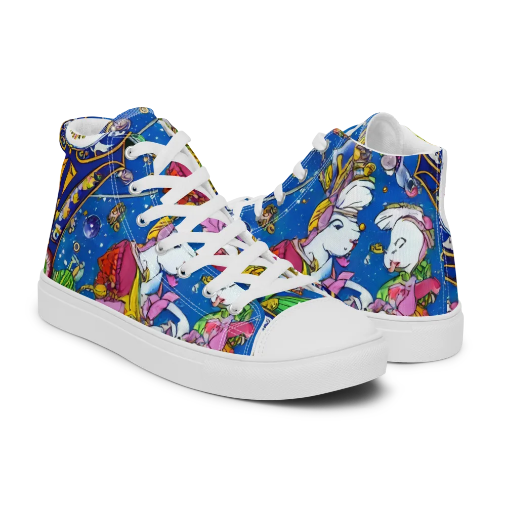 Galactic Masquerade on Men's High Top Canvas Shoes — Right