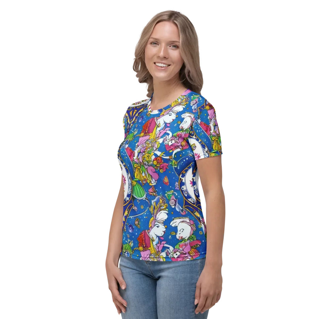 Galactic Masquerade on Women's Crew Neck T-Shirt — Left