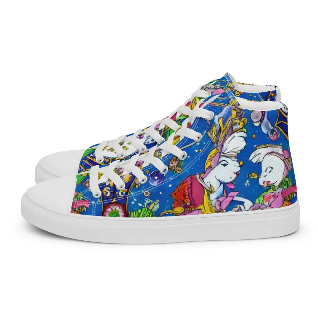 Galactic Masquerade on Women's High Top Canvas Shoes — Left