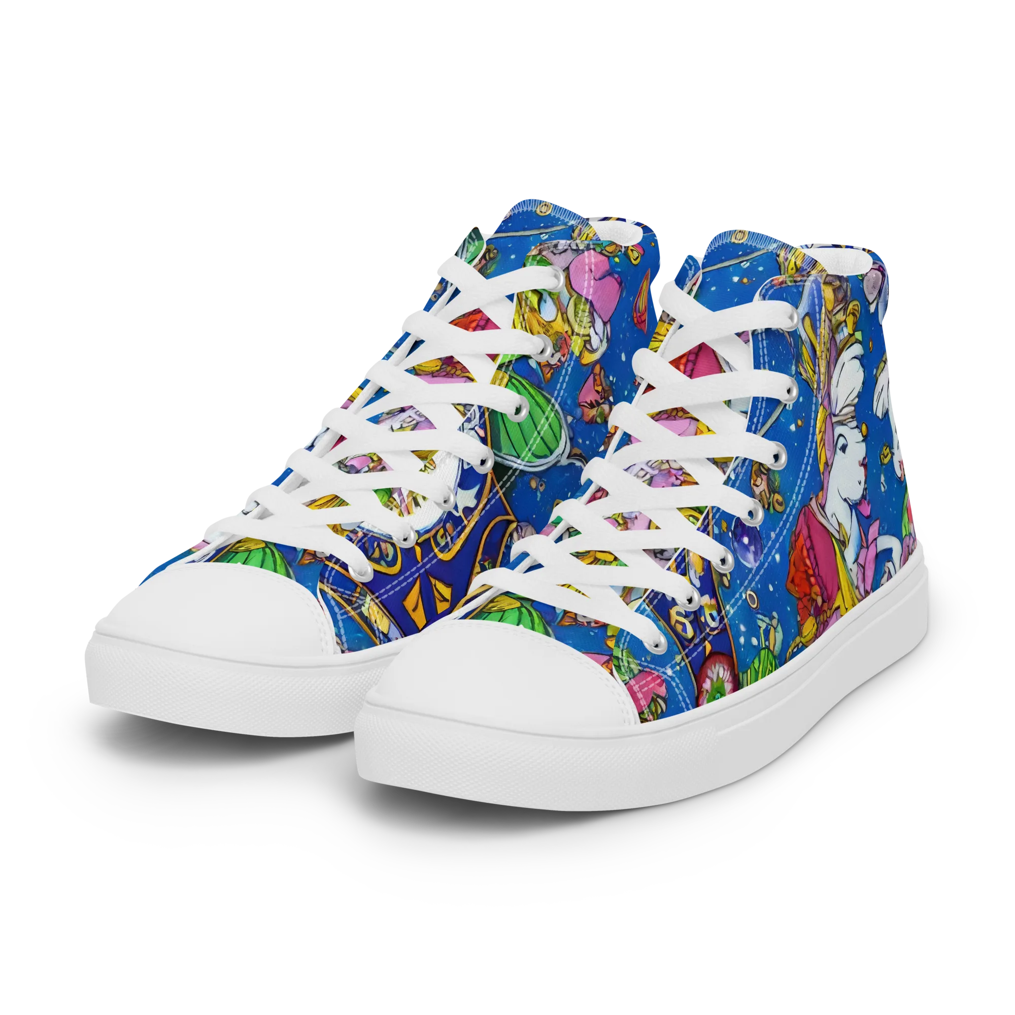 Galactic Masquerade on Women's High Top Canvas Shoes — Left Front
