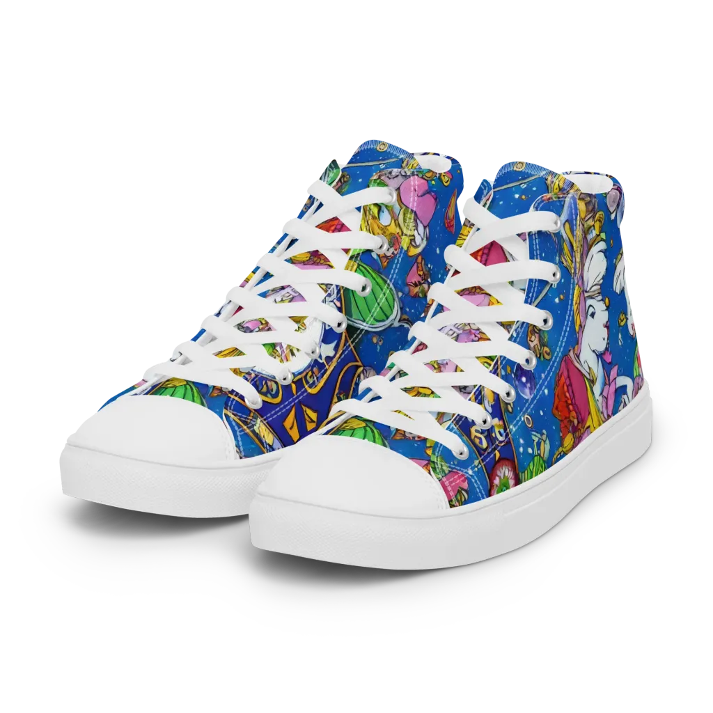 Galactic Masquerade on Women's High Top Canvas Shoes — Left Front