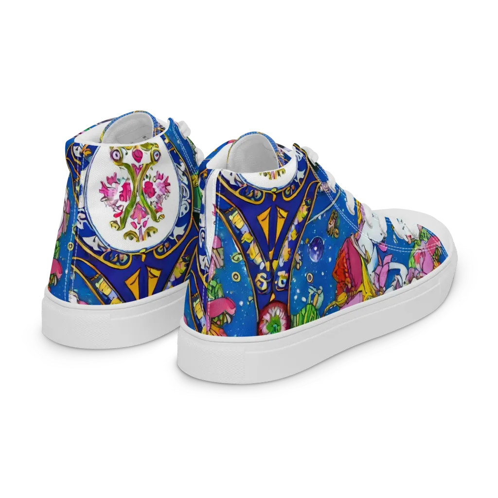 Galactic Masquerade on Women's High Top Canvas Shoes — Right Back