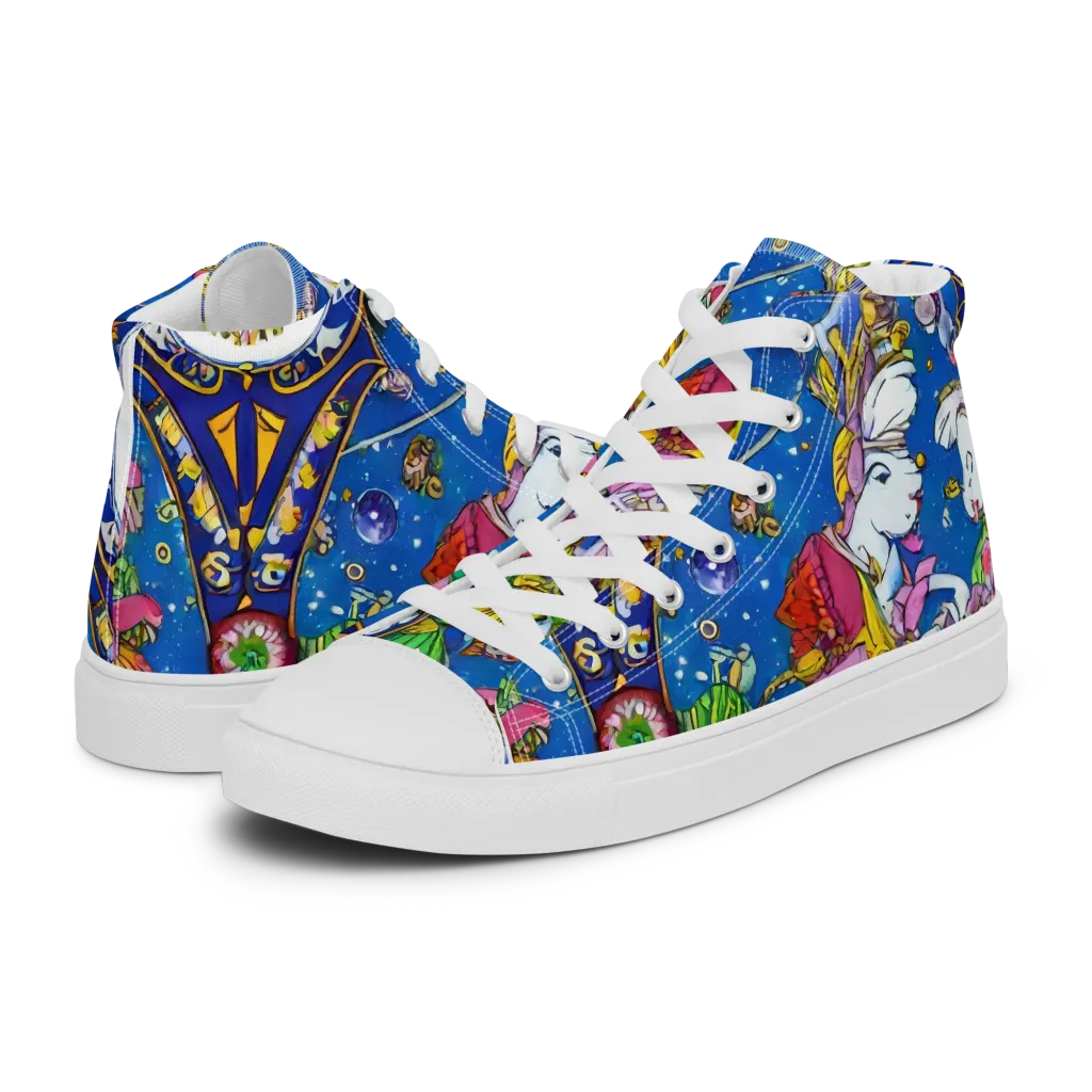 Galactic Masquerade on Women's High Top Canvas Shoes — Left