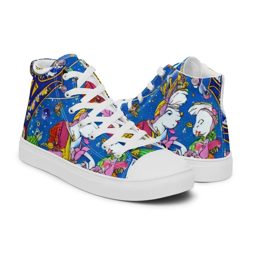 Galactic Masquerade on Women's High Top Canvas Shoes — Right