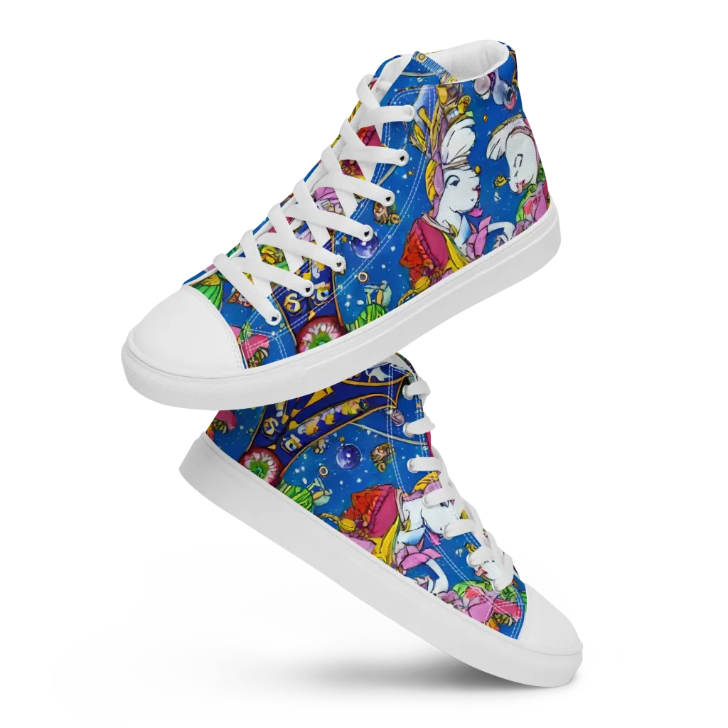 Galactic Masquerade on Women's High Top Canvas Shoes — Front