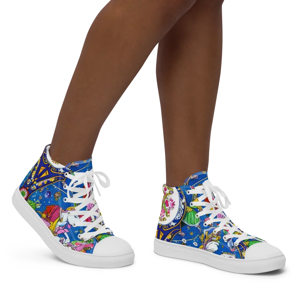 Galactic Masquerade on Women's High Top Canvas Shoes — Right