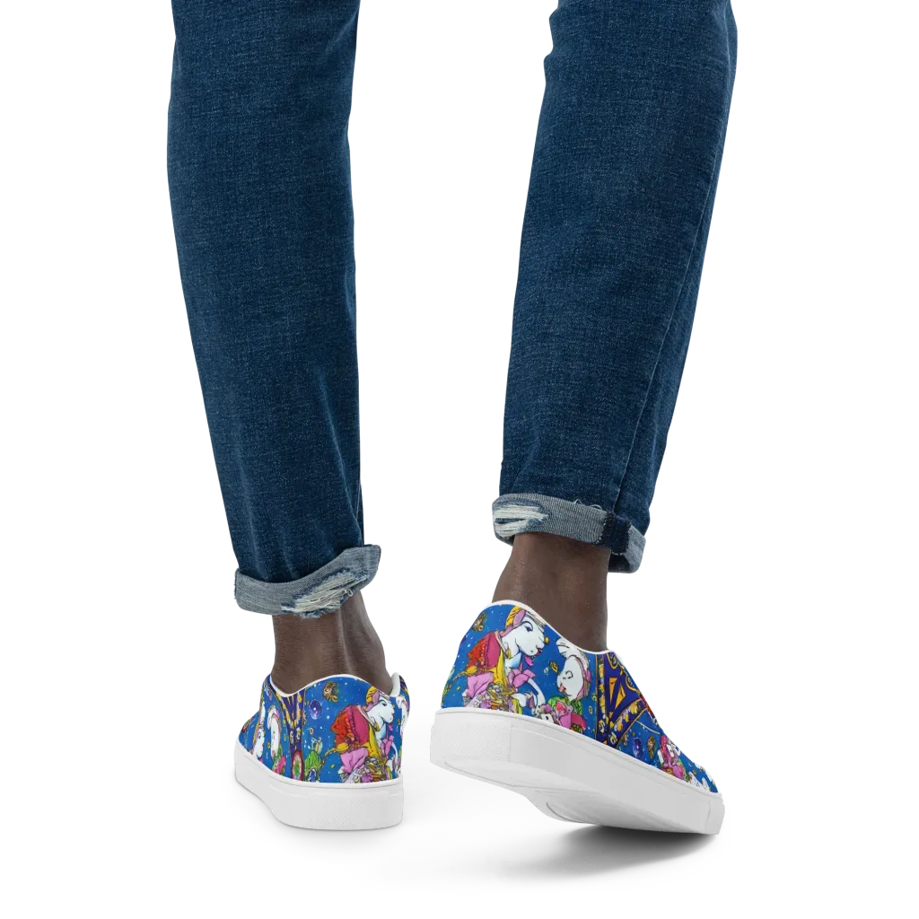 Galactic Masquerade on Men's Slip-On Canvas Shoes — Back