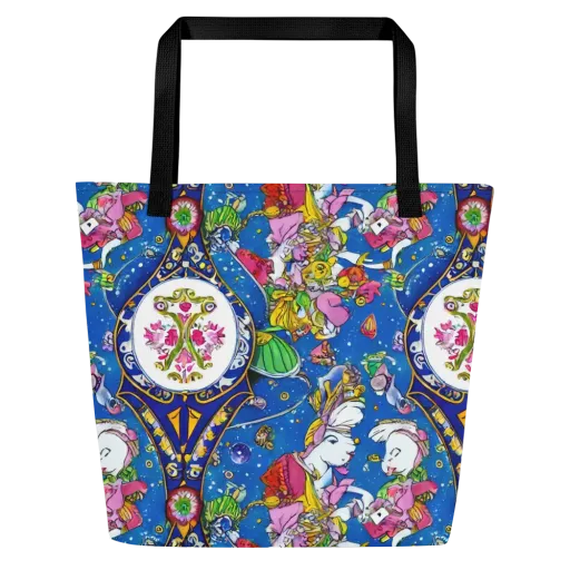 Galactic Masquerade on a Large Tote Bag W/ Pocket