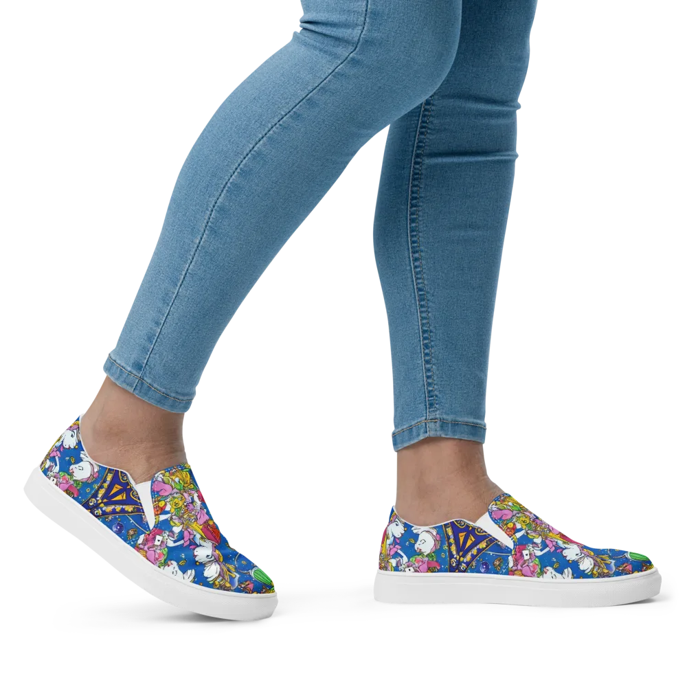 Galactic Masquerade on Women's Slip-On Canvas Shoes — Right