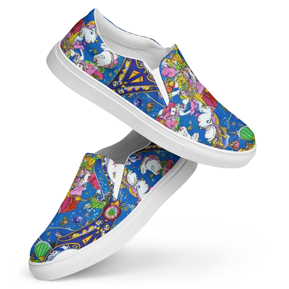Galactic Masquerade on Women's Slip-On Canvas Shoes — Front
