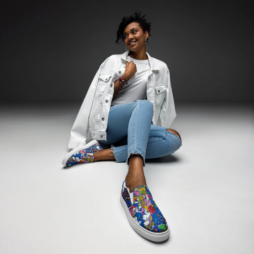 Galactic Masquerade on Women's Slip-On Canvas Shoes — Front