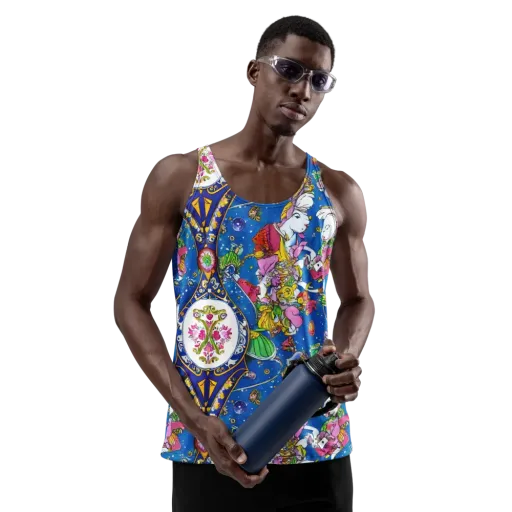 Galactic Masquerade on a Men's Tank Top