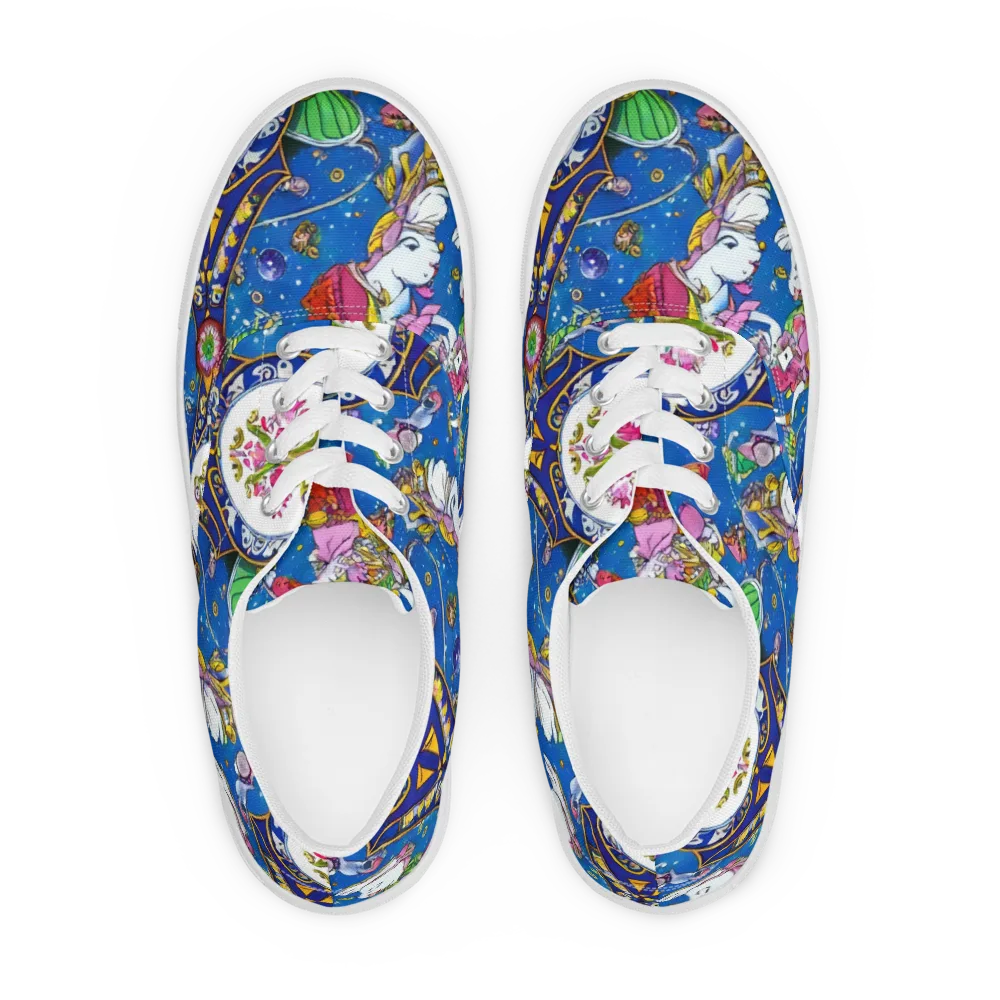 Galactic Masquerade on Men's Lace-Up Canvas Shoes — Front