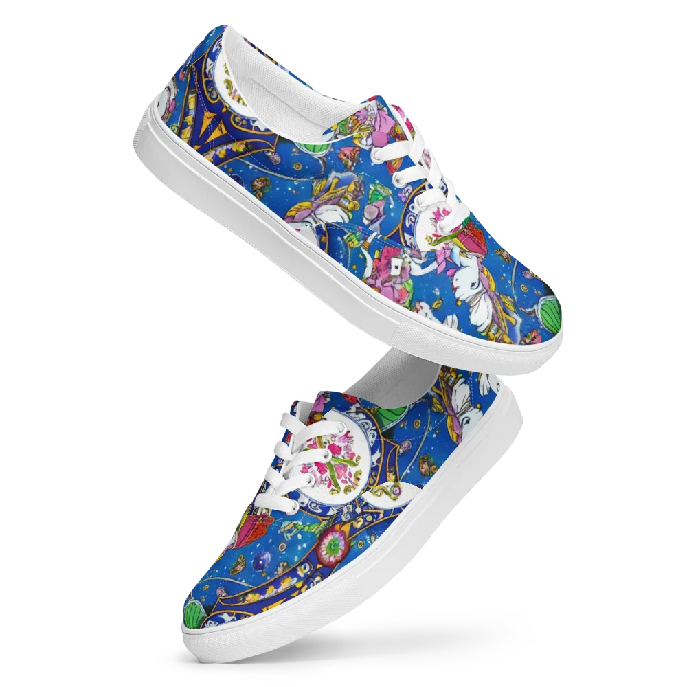 Galactic Masquerade on Men's Lace-Up Canvas Shoes — Front