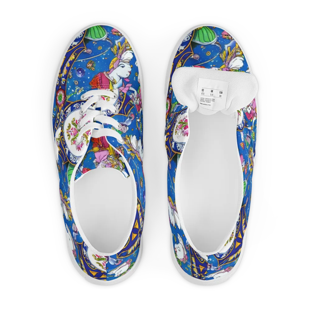 Galactic Masquerade on Men's Lace-Up Canvas Shoes — Front