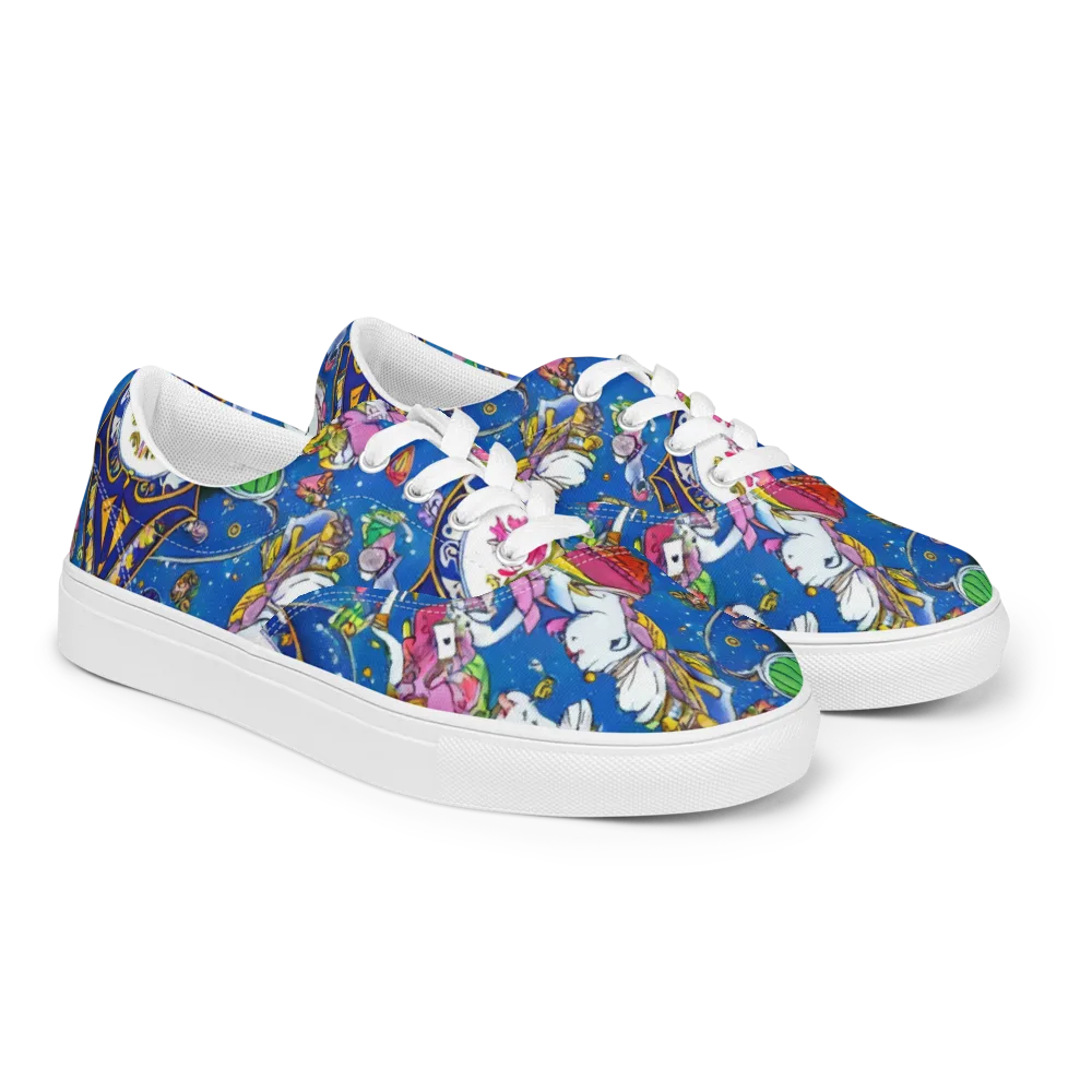 Galactic Masquerade on Men's Lace-Up Canvas Shoes — Right Front