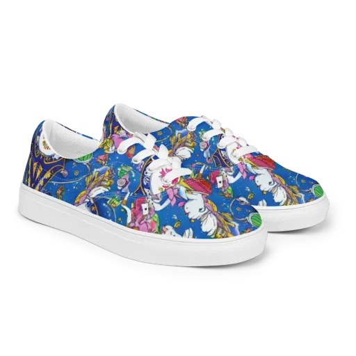 Galactic Masquerade on a Men's Lace-Up Canvas Shoes